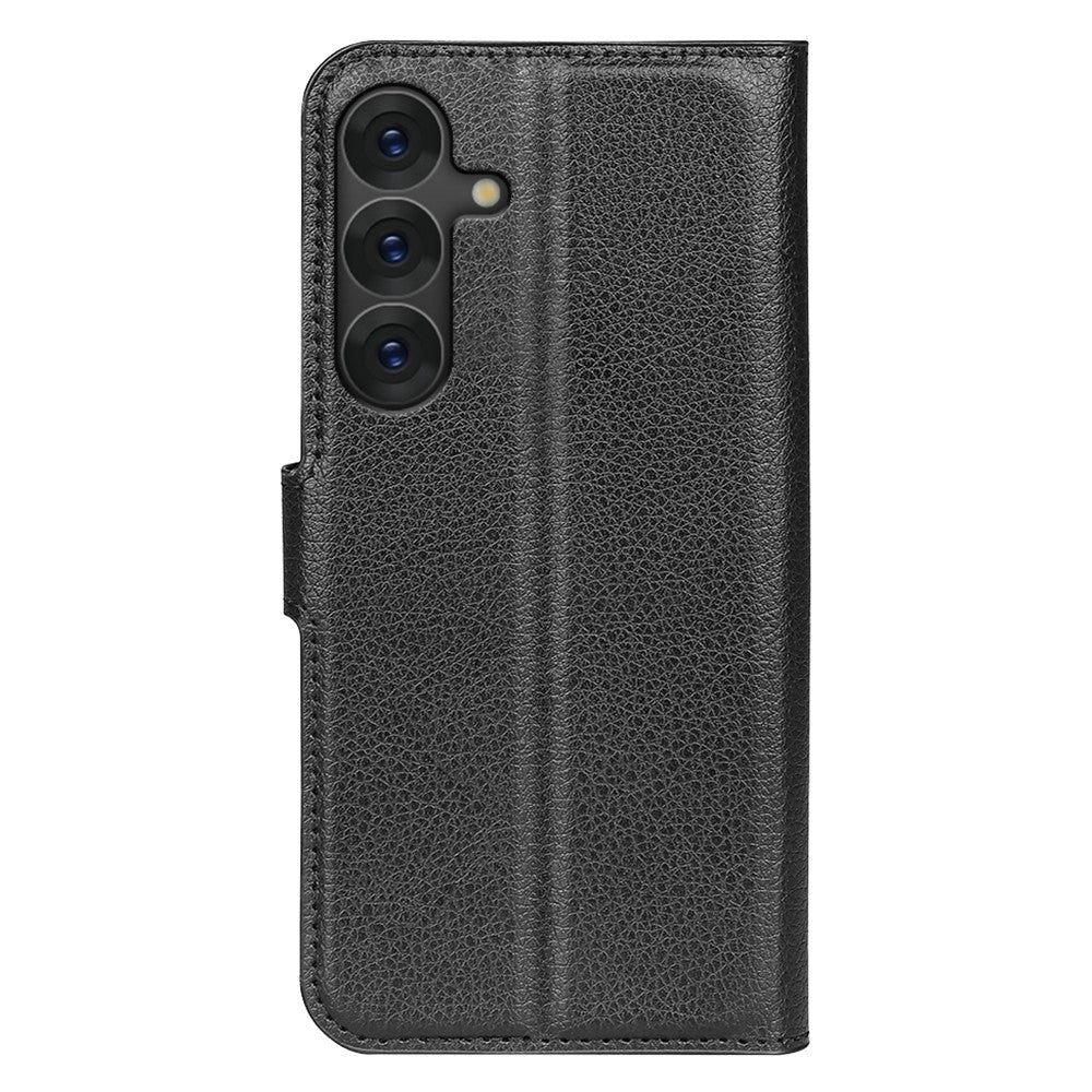 Til Samsung Galaxy S25+ Cover Litchi Tekstur Stødsikkert Læderpung Telefoncover