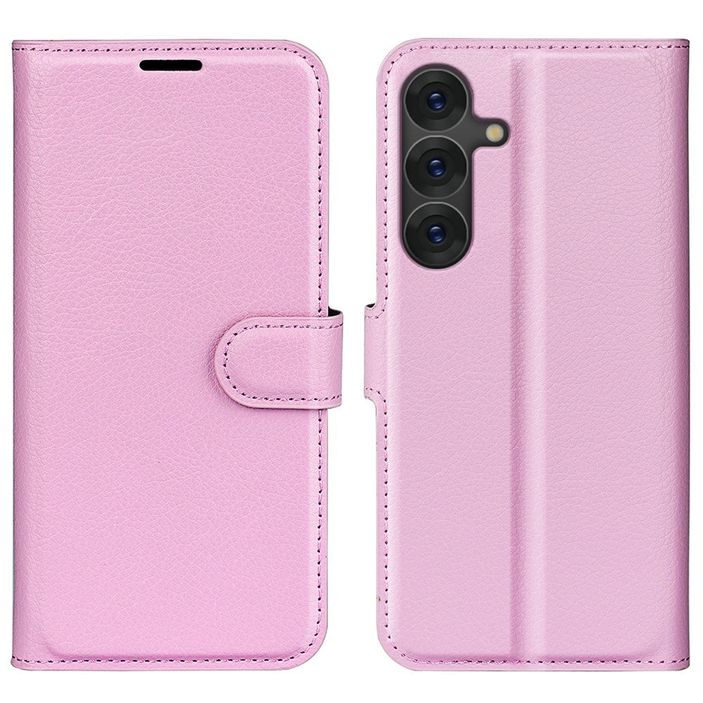 Til Samsung Galaxy S25+ Cover Litchi Tekstur Stødsikkert Læderpung Telefoncover
