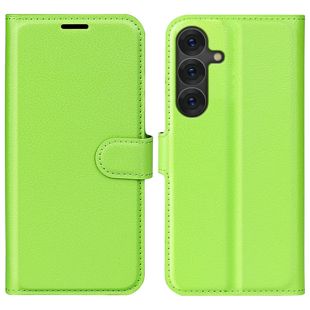Til Samsung Galaxy S25+ Cover Litchi Tekstur Stødsikkert Læderpung Telefoncover