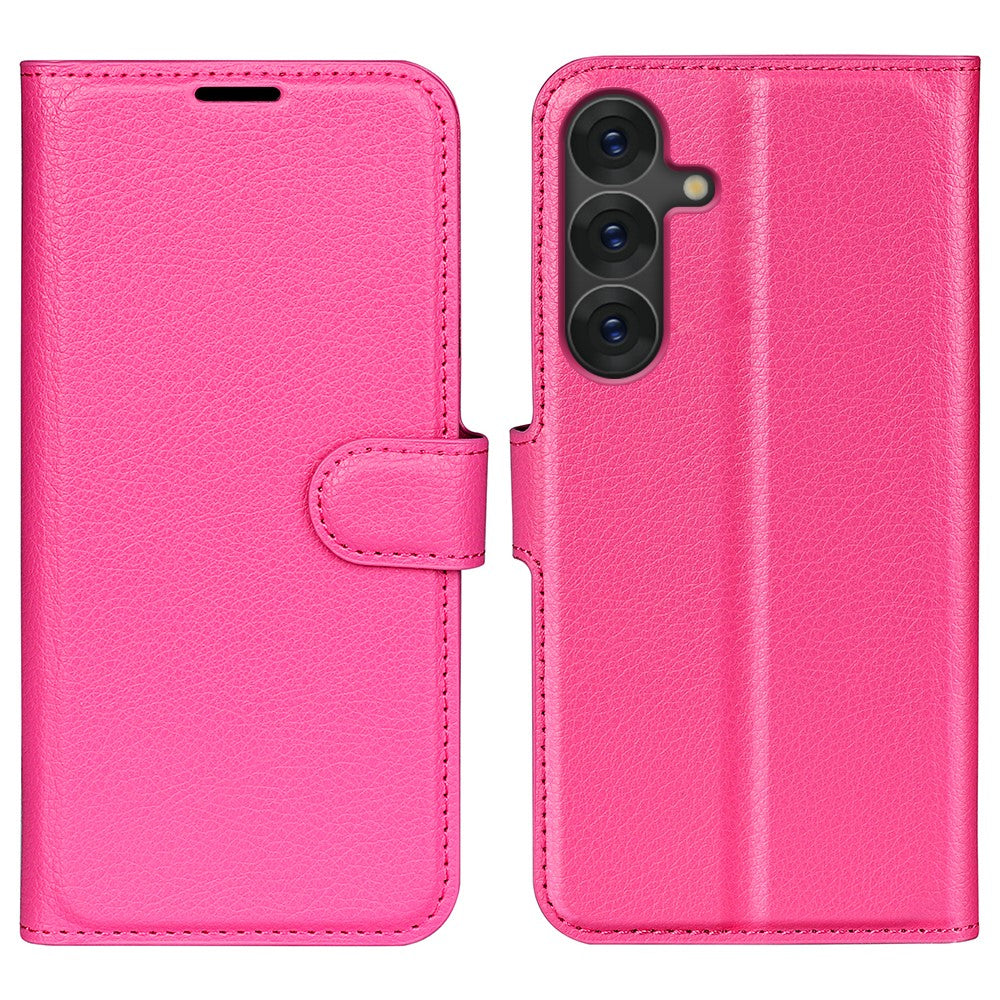 Til Samsung Galaxy S25+ Cover Litchi Tekstur Stødsikkert Læderpung Telefoncover