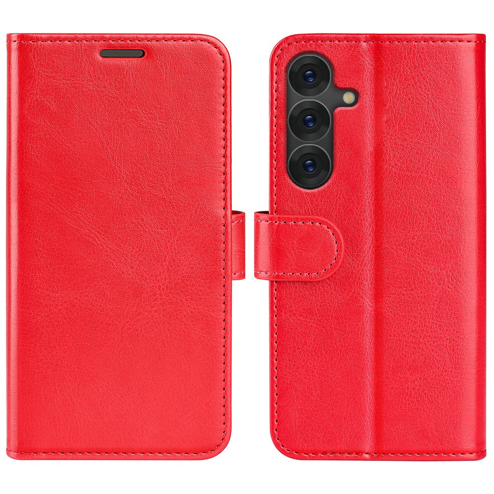 Plånboksfodral till Samsung Galaxy S25+ med Crazy Horse-textur, läder, stativ