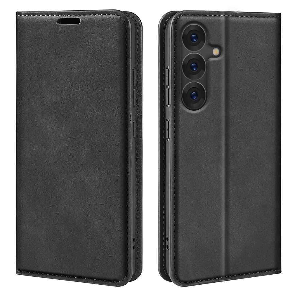 For Samsung Galaxy S25+ Case Skin-Touch Leather Wallet Phone Cover