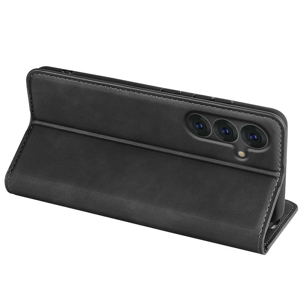For Samsung Galaxy S25+ Case Skin-Touch Leather Wallet Phone Cover