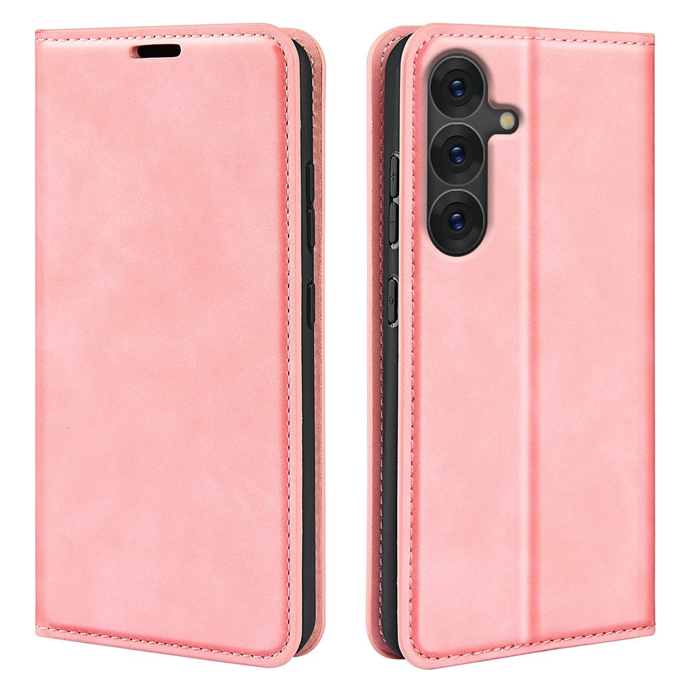 For Samsung Galaxy S25+ Case Skin-Touch Leather Wallet Phone Cover