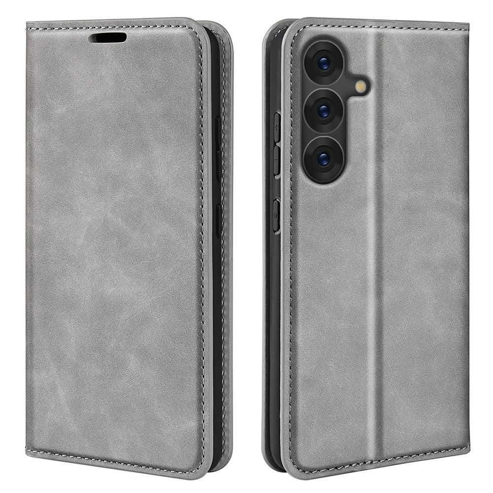 For Samsung Galaxy S25+ Case Skin-Touch Leather Wallet Phone Cover