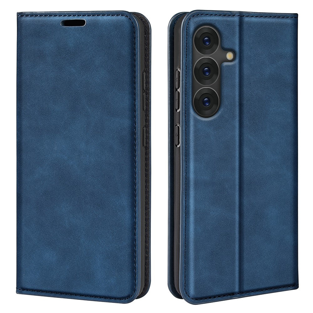 For Samsung Galaxy S25+ Case Skin-Touch Leather Wallet Phone Cover