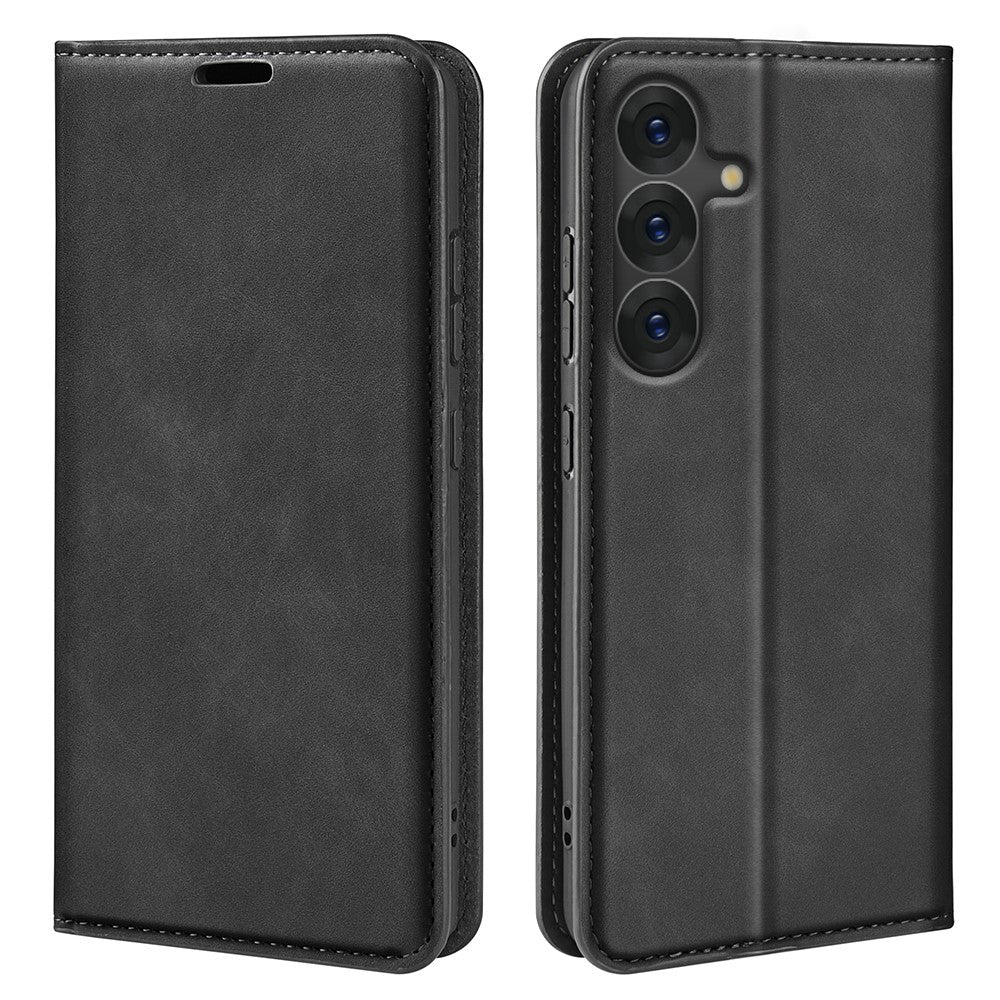 For Samsung Galaxy S25 Case Skin-Touch Leather Wallet Phone Cover