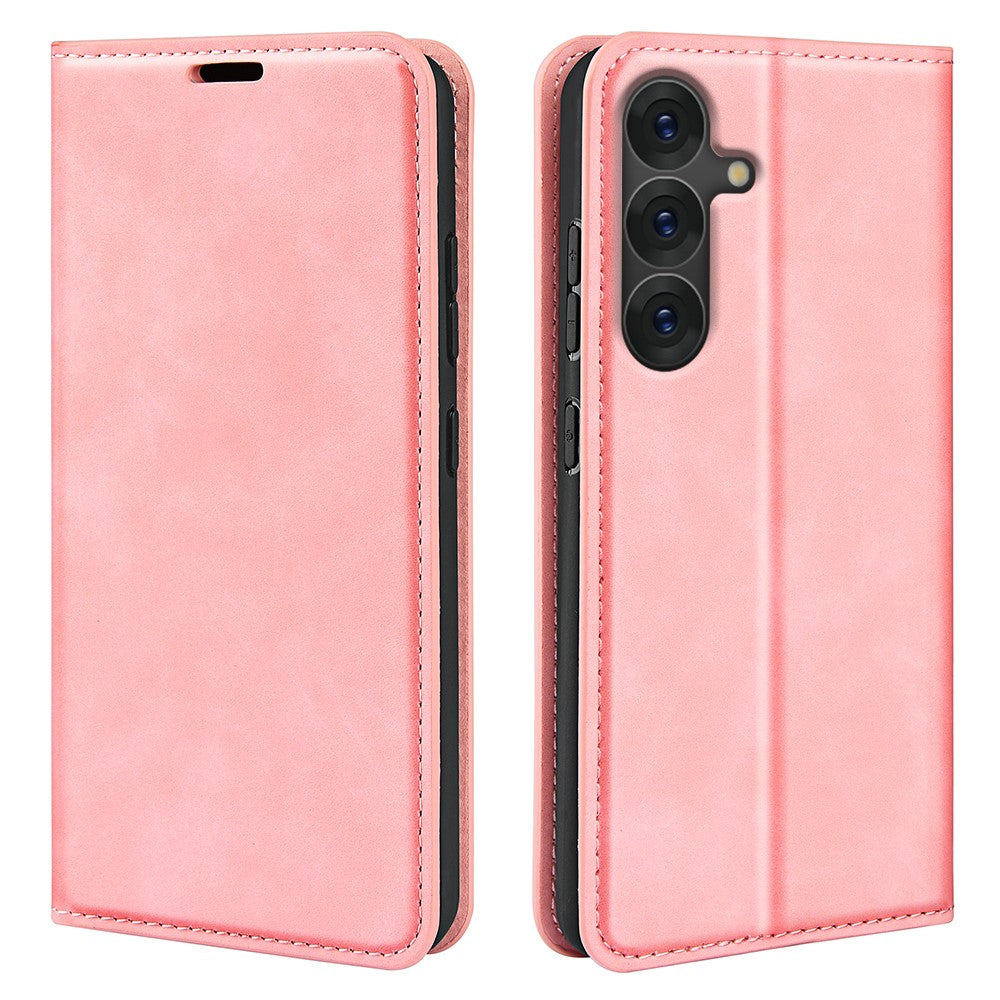For Samsung Galaxy S25 Case Skin-Touch Leather Wallet Phone Cover