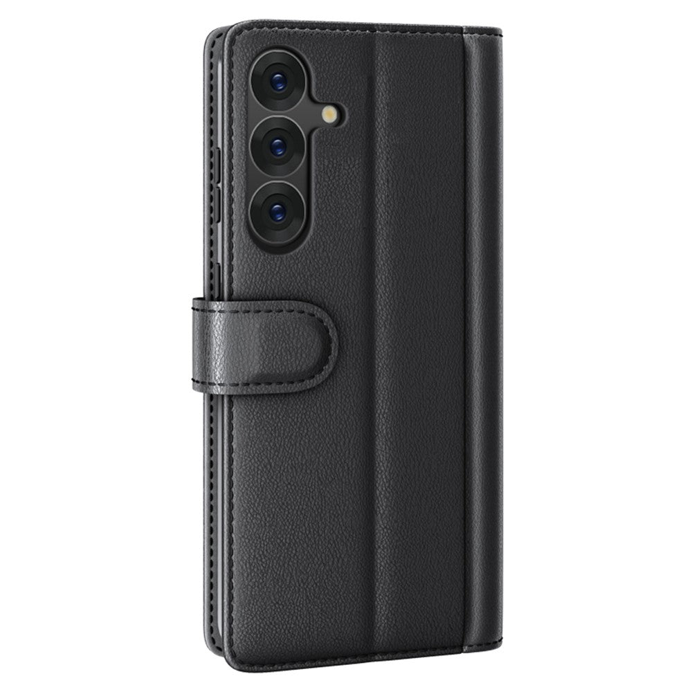 For Samsung Galaxy S25 Case Genuine Split Leather Phone Cover with Wallet Stand