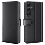 For Samsung Galaxy S25 Case Genuine Split Leather Phone Cover with Wallet Stand