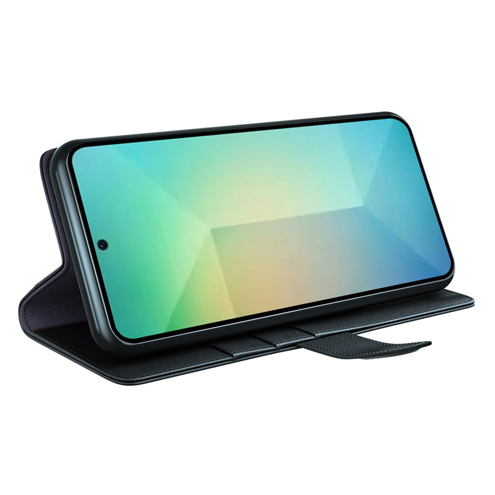 For Samsung Galaxy S25 Case Genuine Split Leather Phone Cover with Wallet Stand