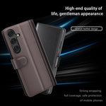 For Samsung Galaxy S25 Case Genuine Split Leather Phone Cover with Wallet Stand