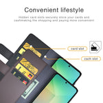 For Samsung Galaxy S25 Case Genuine Split Leather Phone Cover with Wallet Stand