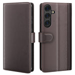 For Samsung Galaxy S25 Case Genuine Split Leather Phone Cover with Wallet Stand
