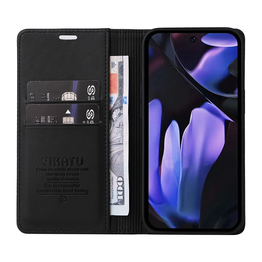 YIKATU YK-001 For Google Pixel 9a Case Stand Leather Phone Cover Strong Magnetic Closure