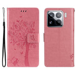 For Xiaomi 15 Pro Phone Case with Stand Cat Tree Pattern Leather Wallet Mobile Cover