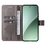 For Xiaomi 15 Pro Phone Case with Stand Cat Tree Pattern Leather Wallet Mobile Cover