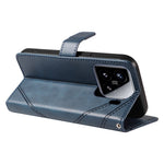 For Xiaomi 15 Case Leather Geometric Line Wallet Phone Cover with Wrist Strap