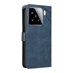 For Xiaomi 15 Case Leather Geometric Line Wallet Phone Cover with Wrist Strap