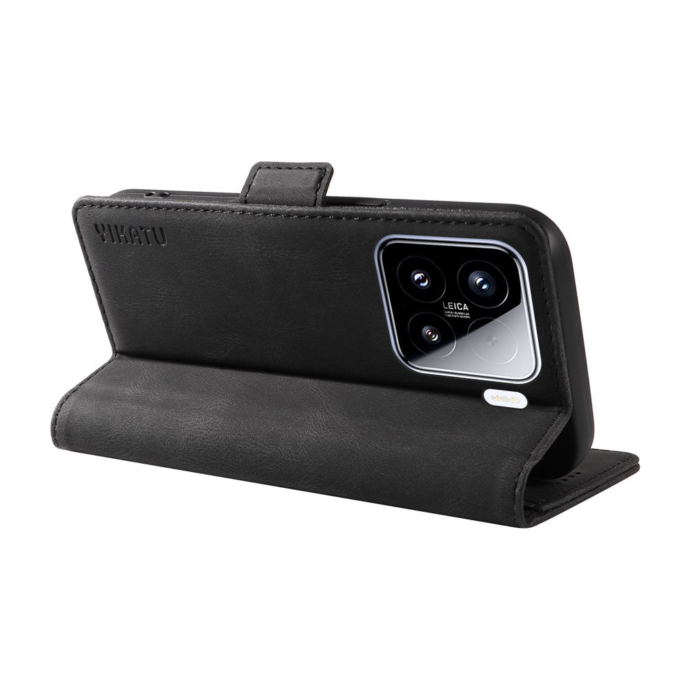 YIKATU YK-005 For Xiaomi 15 Case PU Leather Wallet Phone Cover Skin Touch Feeling