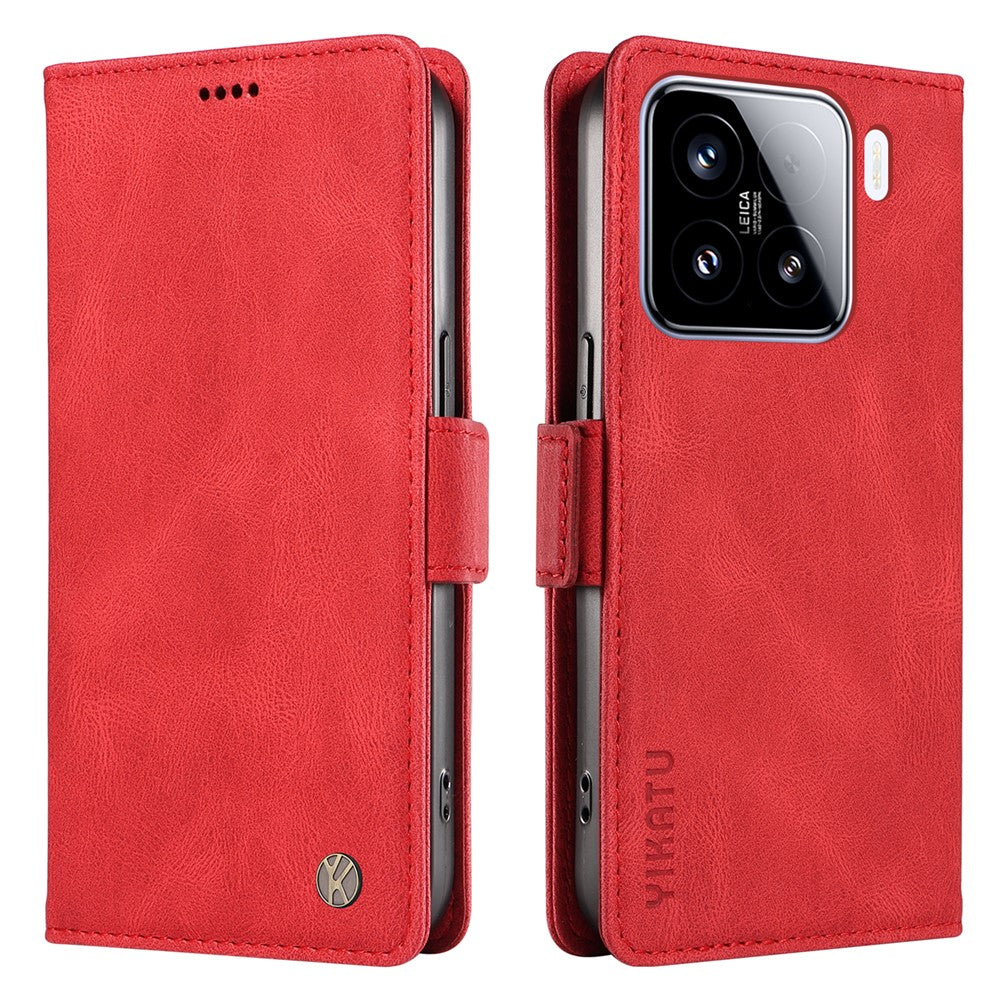 YIKATU YK-005 For Xiaomi 15 Case PU Leather Wallet Phone Cover Skin Touch Feeling
