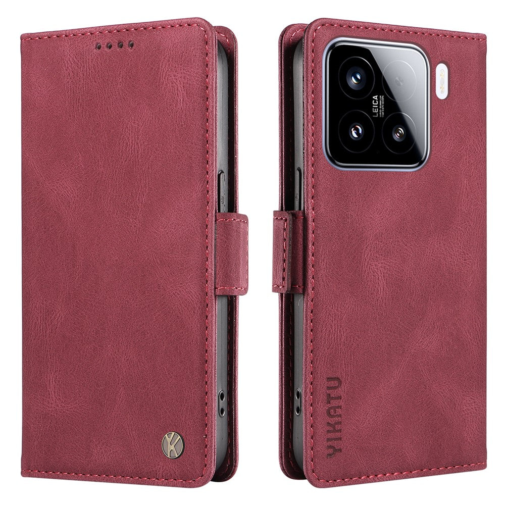YIKATU YK-005 For Xiaomi 15 Case PU Leather Wallet Phone Cover Skin Touch Feeling