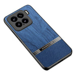For Xiaomi 15 Case Wood Texture Leather Coated TPU Phone Protective Cover