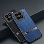 For Xiaomi 15 Case Wood Texture Leather Coated TPU Phone Protective Cover