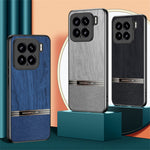 For Xiaomi 15 Case Wood Texture Leather Coated TPU Phone Protective Cover