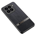 For Xiaomi 15 Case Wood Texture Leather Coated TPU Phone Protective Cover