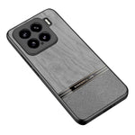 For Xiaomi 15 Case Wood Texture Leather Coated TPU Phone Protective Cover