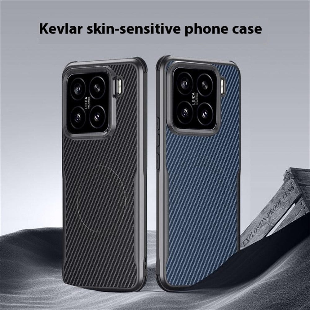 For Xiaomi 15 Magnetic Case Carbon Fiber PU+PC+Silicone Protective Cover