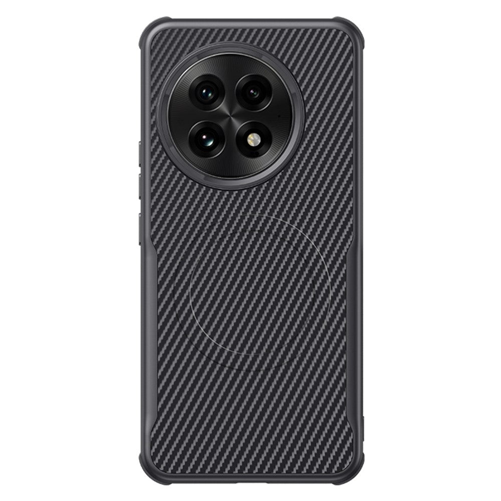 Til OnePlus 13 Magnetisk Cover Kulfiber PU+PC+Silikone Beskyttelsescover