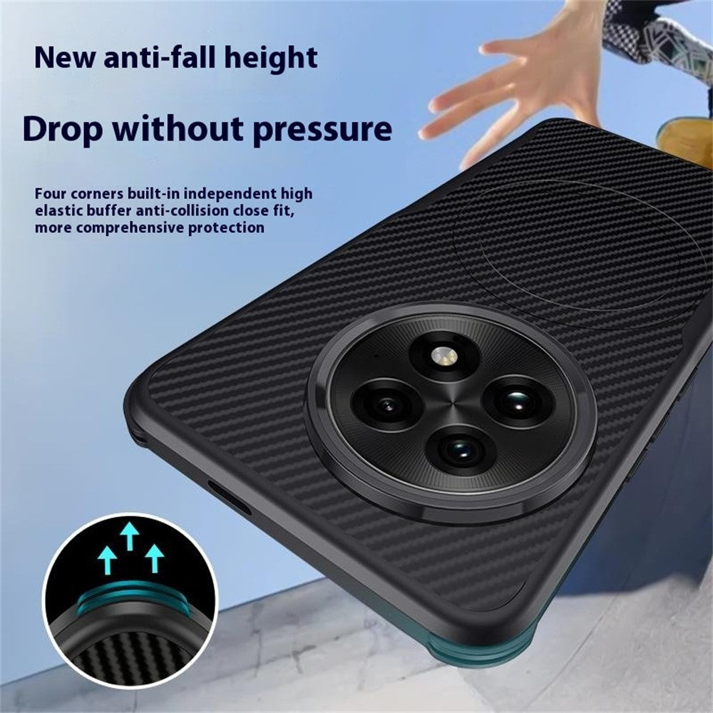 OnePlus 13 Magnetiskt Skal Kolfiber PU+PC+Silikon Skyddsfodral