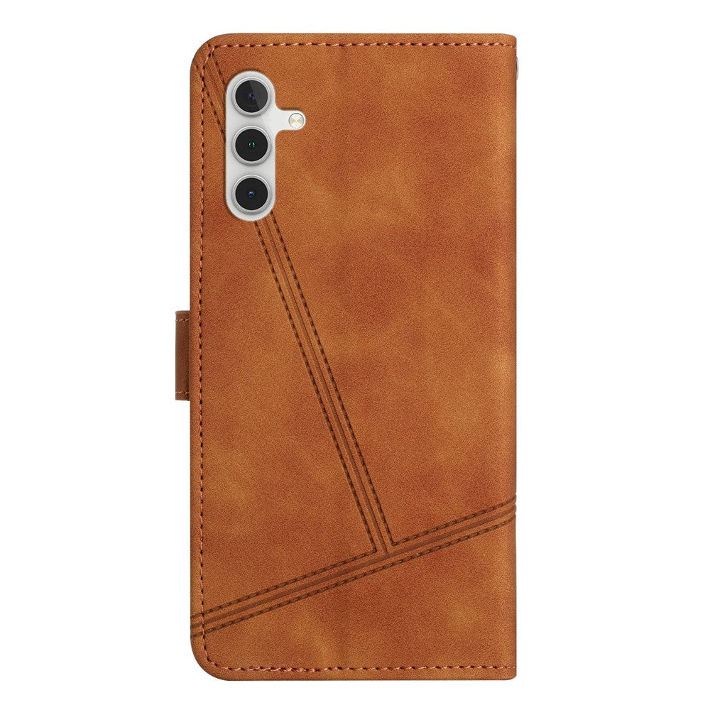 For Samsung Galaxy A36 5G Case Flip Leather Retro Phone Cover Lines Imprinted