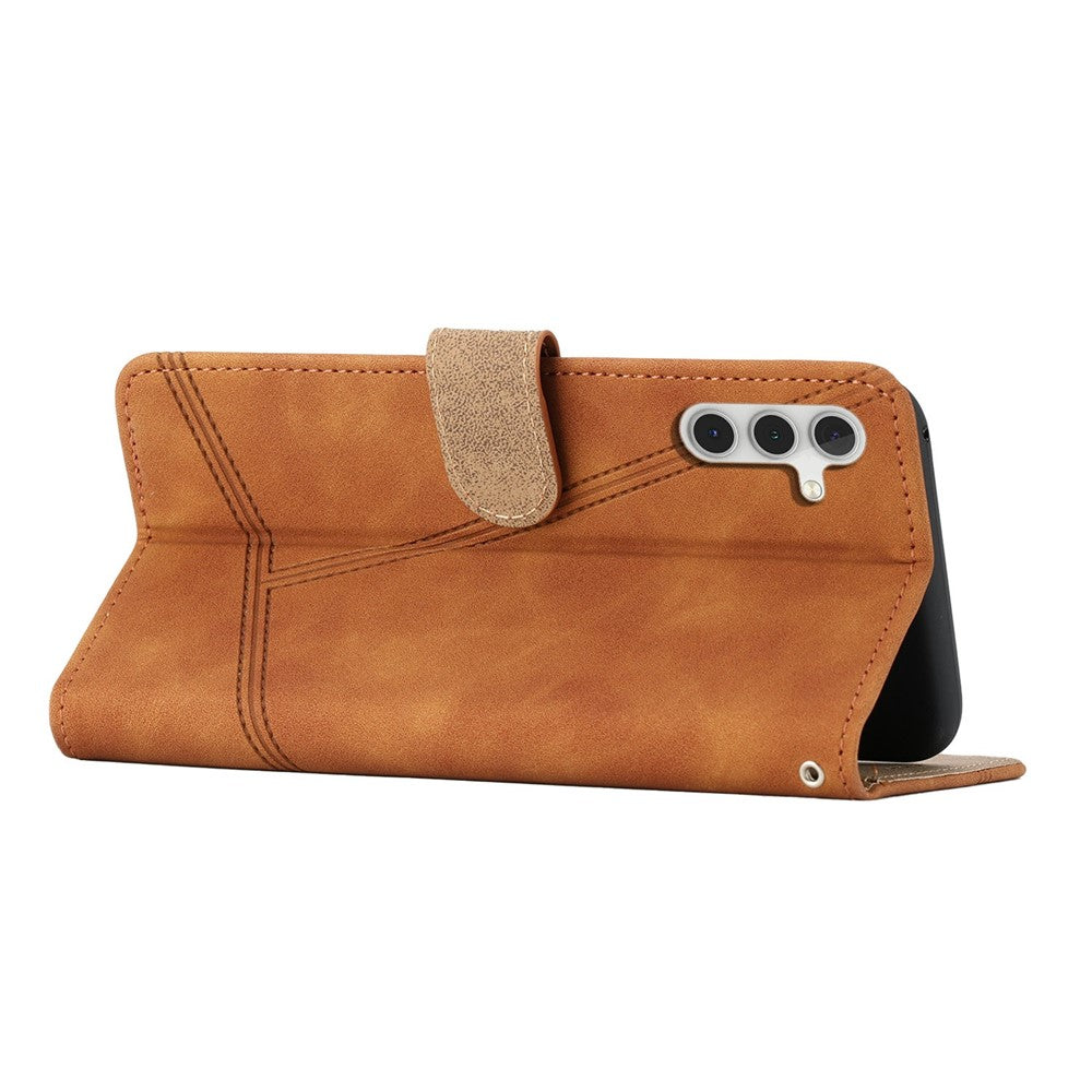 For Samsung Galaxy A36 5G Case Flip Leather Retro Phone Cover Lines Imprinted