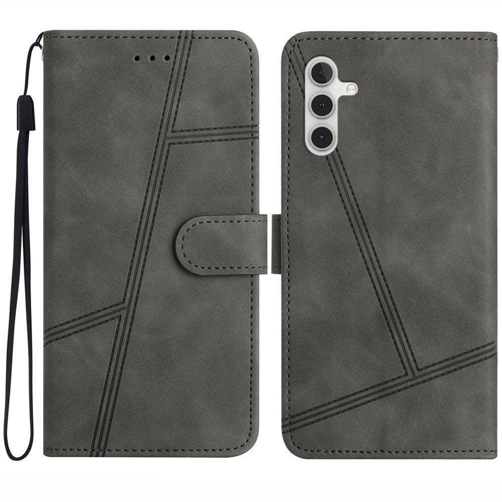 For Samsung Galaxy A36 5G Case Flip Leather Retro Phone Cover Lines Imprinted