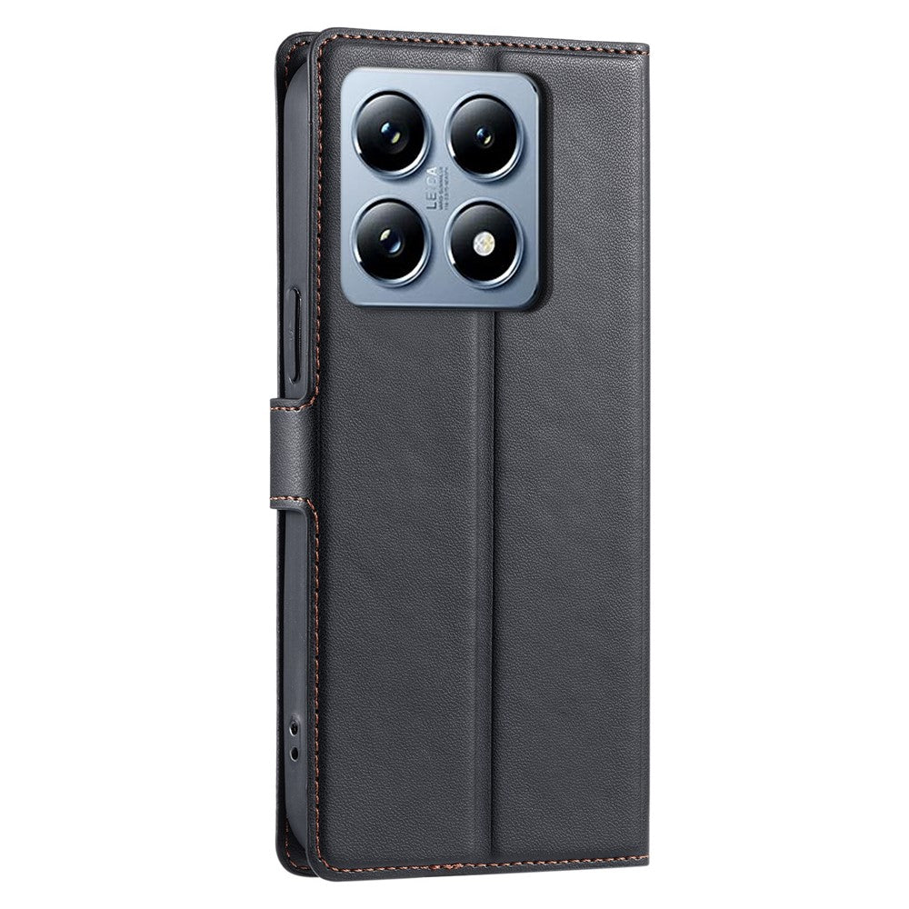 For Xiaomi 14T Case Dots Imprinted PU Leather Flip Phone Cover with Card Slot, Strap