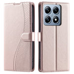 For Xiaomi 14T Case Dots Imprinted PU Leather Flip Phone Cover with Card Slot, Strap