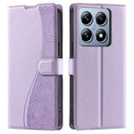 For Xiaomi 14T Case Dots Imprinted PU Leather Flip Phone Cover with Card Slot, Strap