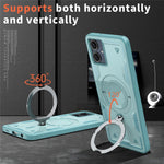 For Samsung Galaxy A06 4G Magnetic Case Military Protection PC+TPU Kickstand Phone Cover