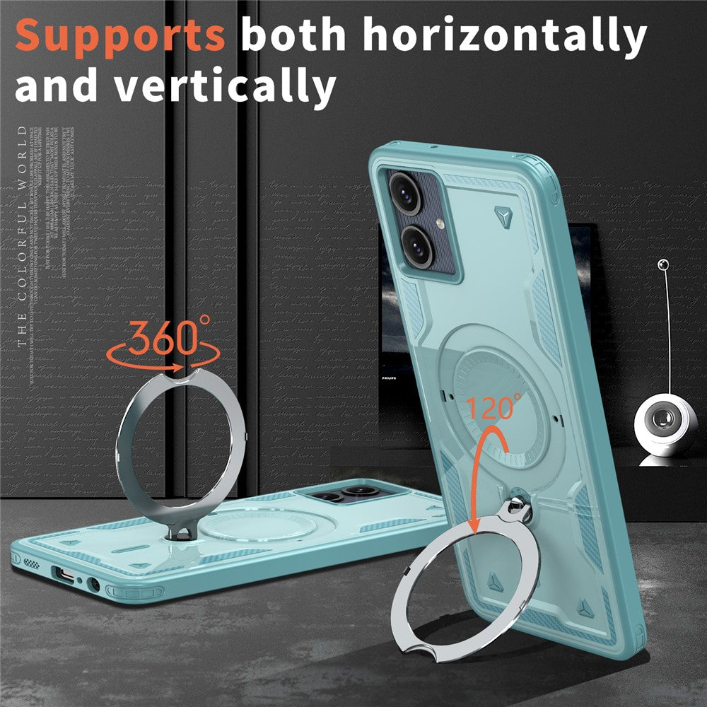 For Samsung Galaxy A06 4G Magnetic Case Military Protection PC+TPU Kickstand Phone Cover