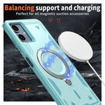 For Samsung Galaxy A06 4G Magnetic Case Military Protection PC+TPU Kickstand Phone Cover