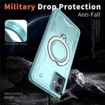 For Samsung Galaxy A06 4G Magnetic Case Military Protection PC+TPU Kickstand Phone Cover