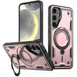 For Samsung Galaxy S24 FE Magnetic Case Military Protection PC+TPU Kickstand Phone Cover