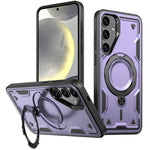 For Samsung Galaxy S24 FE Magnetic Case Military Protection PC+TPU Kickstand Phone Cover