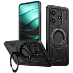 For Xiaomi Redmi Note 14 5G Magnetic Case Military Protection PC+TPU Kickstand Phone Cover