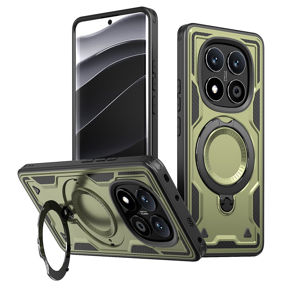 Xiaomi Redmi Note 14 Pro+ 5G / 14 Pro 5G / 14 Pro 4G / Poco X7 5G Magnetiskt skal Militärskydd PC+TPU Stativ mobilskal