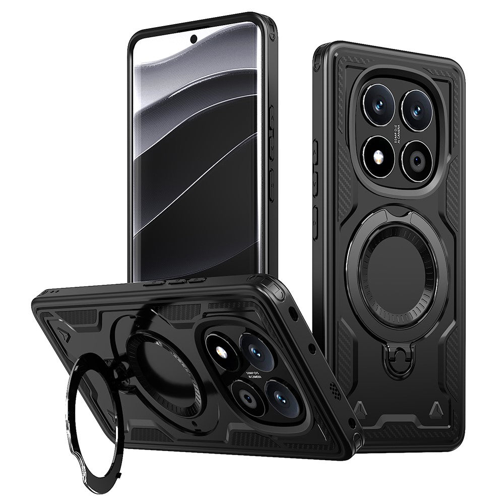 Xiaomi Redmi Note 14 Pro+ 5G / 14 Pro 5G / 14 Pro 4G / Poco X7 5G Magnetiskt skal Militärskydd PC+TPU Stativ mobilskal