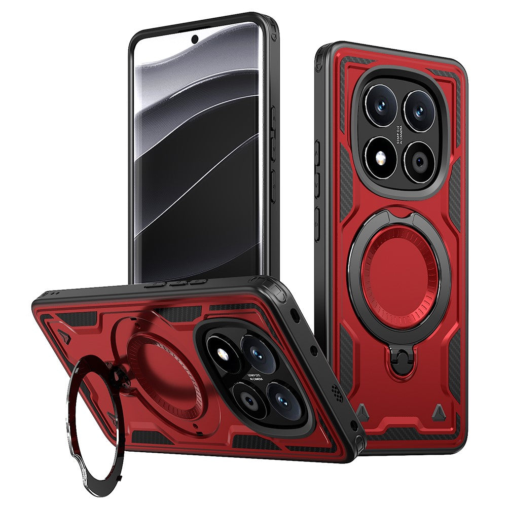 Xiaomi Redmi Note 14 Pro+ 5G / 14 Pro 5G / 14 Pro 4G / Poco X7 5G Magnetiskt skal Militärskydd PC+TPU Stativ mobilskal